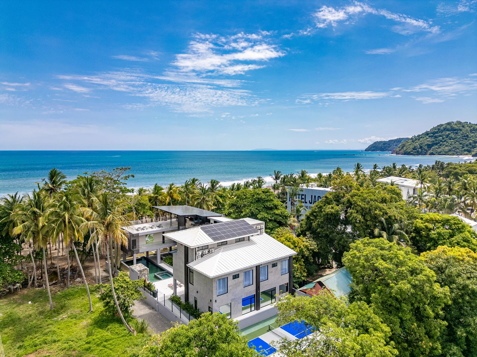 Aerial view of the estate and the Jaco coastline
