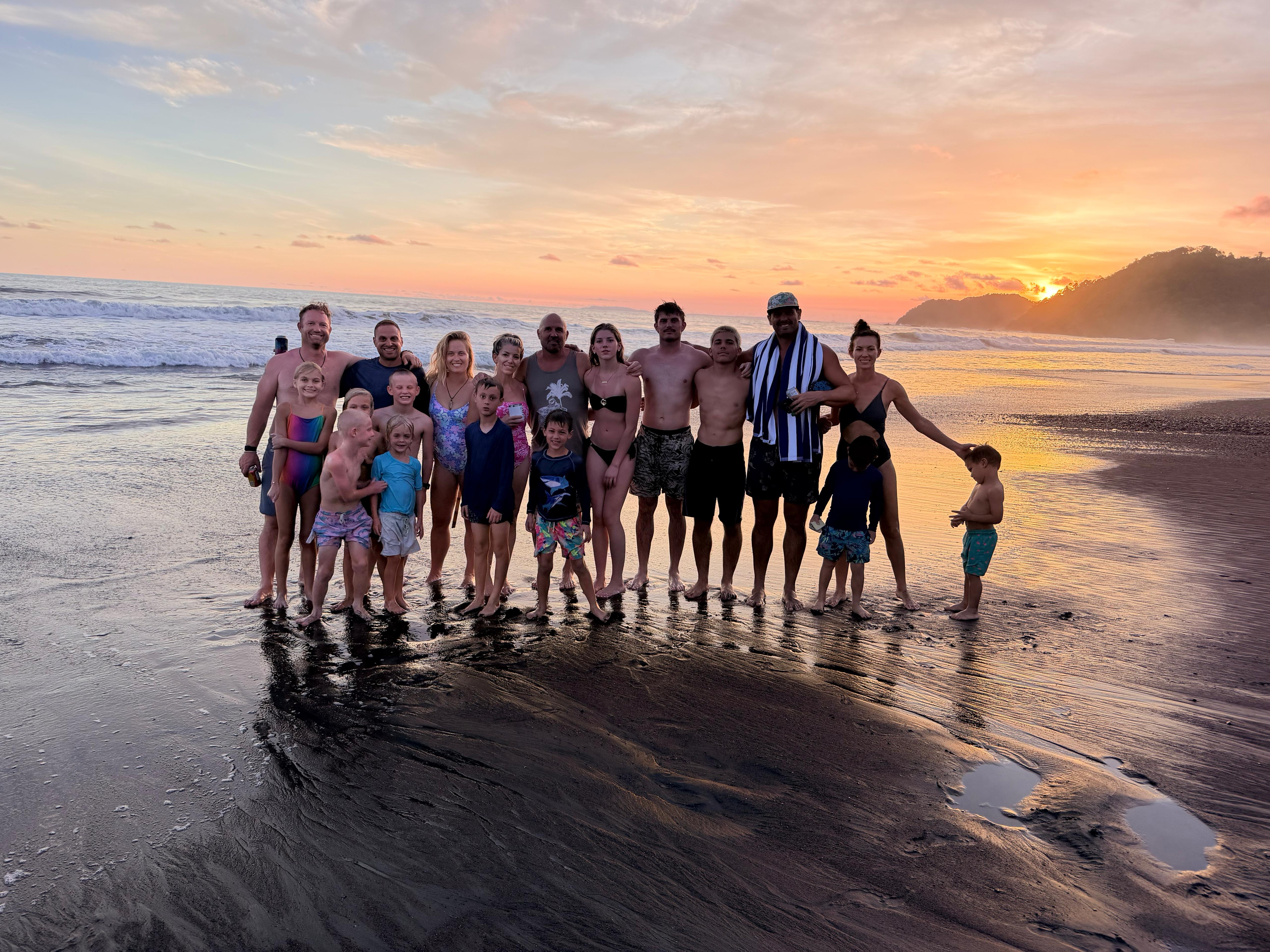 Jaco Costa Rica at Sunset with a large group
